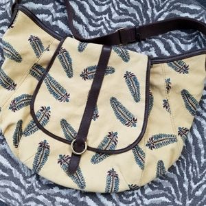 Lucky Brand Mustard Large Hobo Bag with feathers